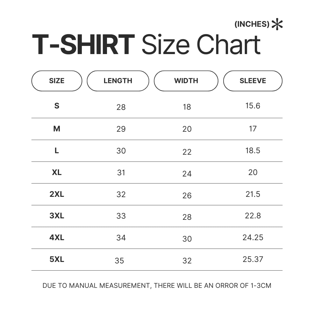 T shirt Size Chart - Cavalier King Charles Spaniel Gifts UK