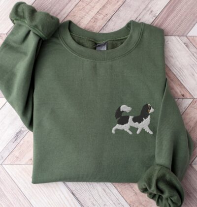 Cavalier King Charles Spaniel Dog Embroidered Sweatshirt