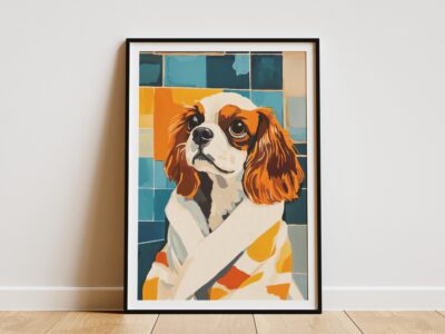 Cavalier King Charles Spaniel Puppy Bath Wall Art