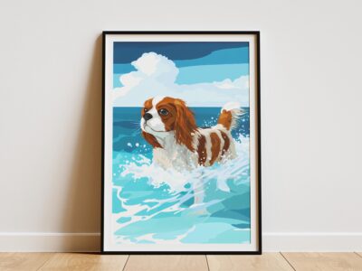 Cavalier King Charles Spaniel Beach Tropical Wall Art