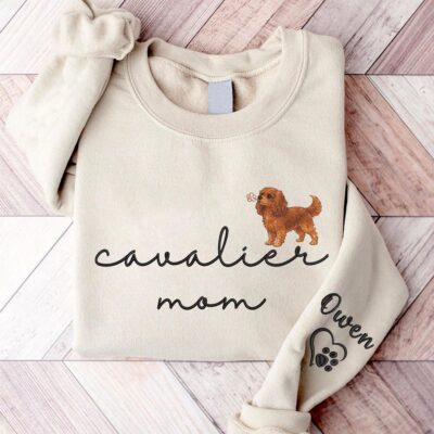 Cavalier King Charles Spaniel Mom Embroidered Sweatshirt