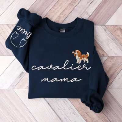 Cavalier King Charles Spaniel Mama Embroidered Sweatshirt