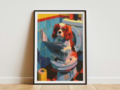 Cavalier King Charles Spaniel Toilet Bathroom Wall Art
