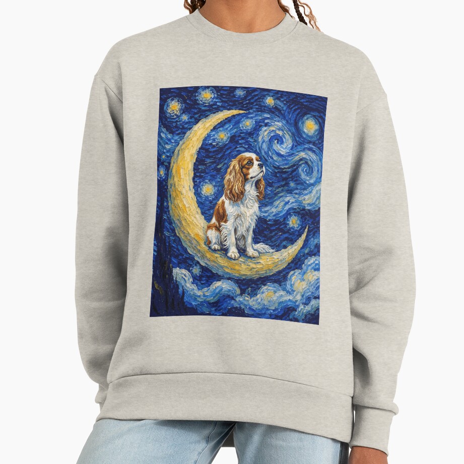 ssrcooversized_sweatshirtwomens_01oatmeal_heatherfrontsquare_productx1000 - Cavalier King Charles Spaniel Gifts UK